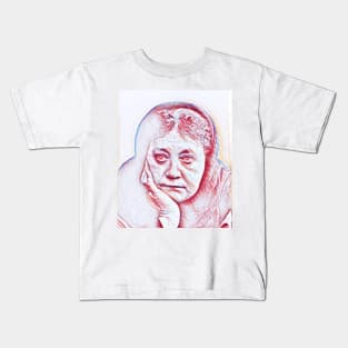 Helena Blavatsky Portrait | Helena Blavatsky Artwork | Line Art 2 Kids T-Shirt